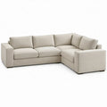 Rechter hoekbank met chaise longue 280 x 170 x 85 cm lichtbeige polyester