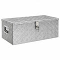 Aluminium kist met slot en draaggrepen, 76 x 36 x 33 cm, zilverkleurig