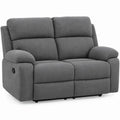 Handmatig verstelbare 2-zits relaxbank donkergrijs polyester 160 x 92 x 100 cm