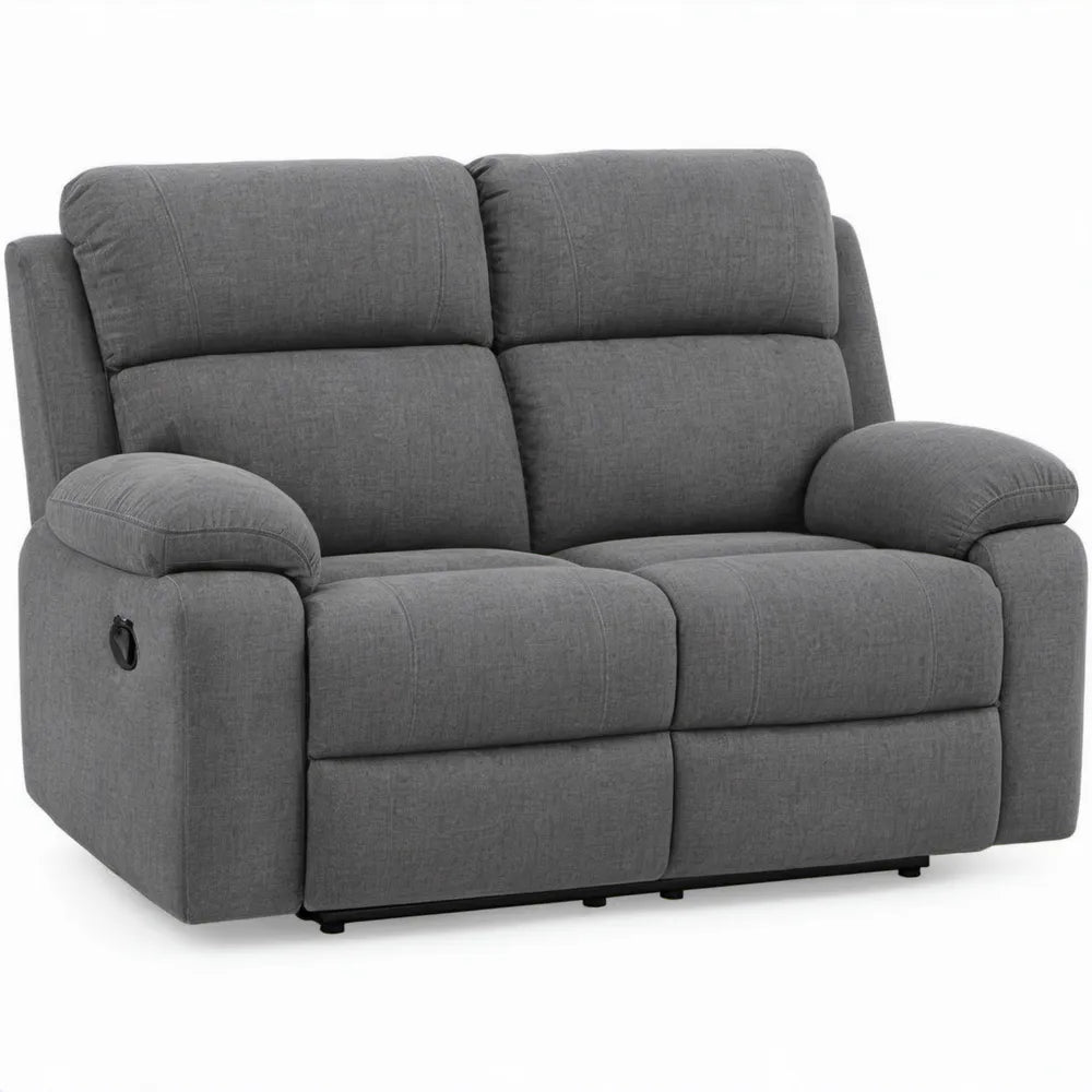 Handmatig verstelbare 2-zits relaxbank donkergrijs polyester 160 x 92 x 100 cm