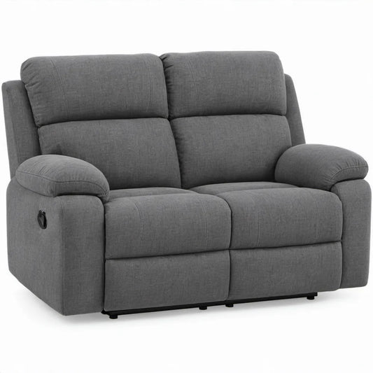 Handmatig verstelbare 2-zits relaxbank donkergrijs polyester 160 x 92 x 100 cm