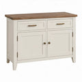 Dressoirkast met 2 deuren en 2 laden, 100 x 40 x 85 cm, wit/bruin